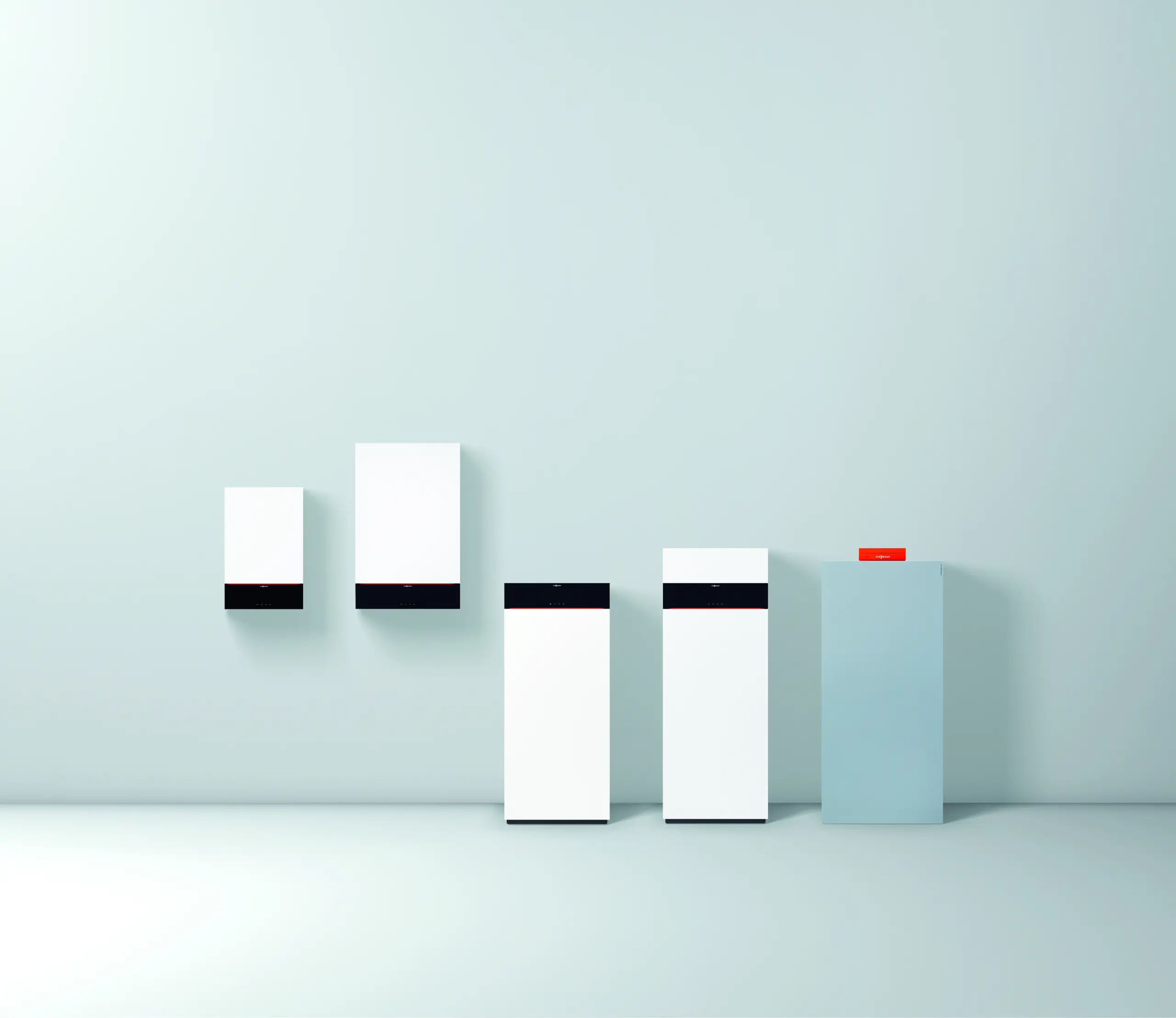 Das Bild zeigt die Vitodens- und Vitocrossal-Produktfamilie von Viessmann.